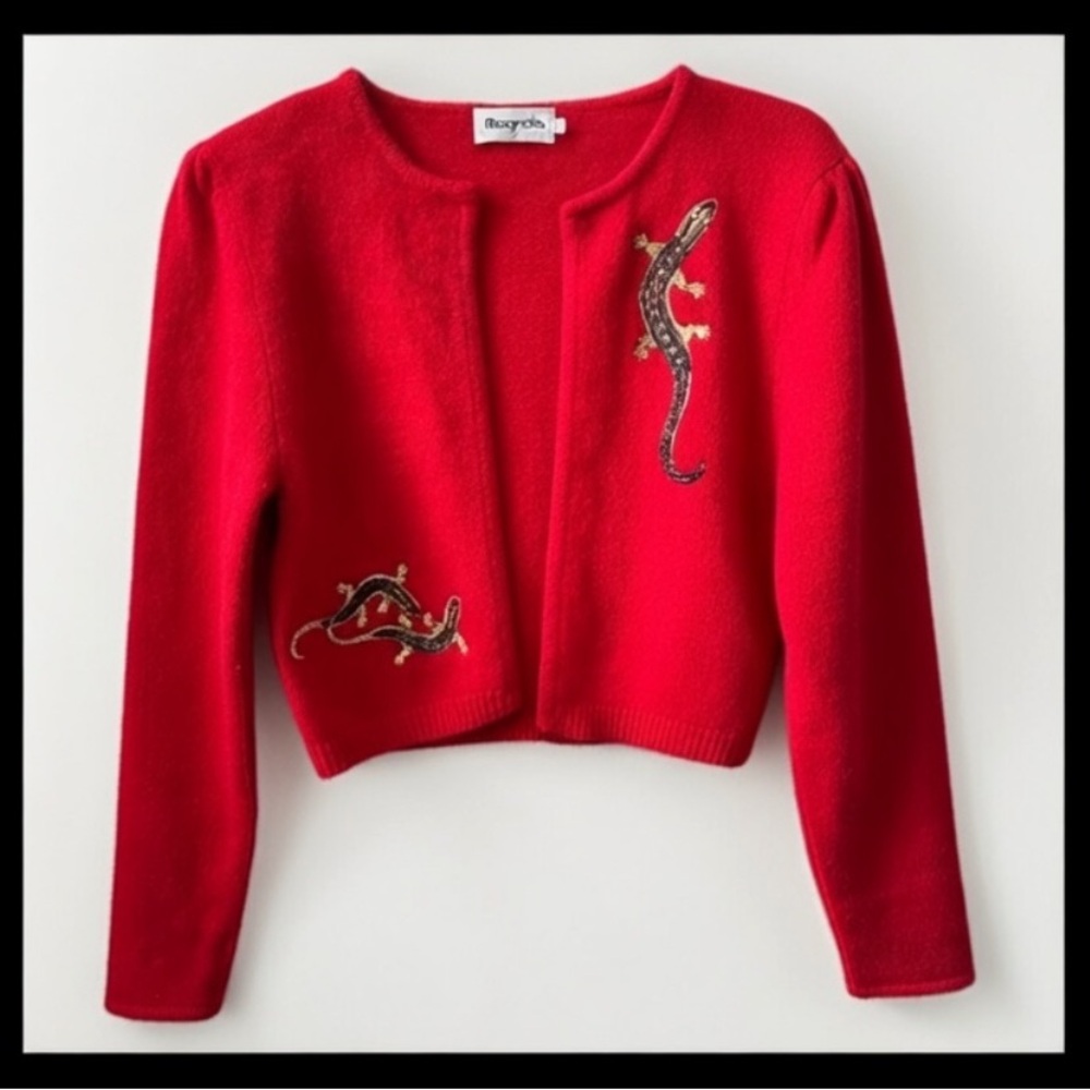 Luxurious Angora lambswool bolero Cardigan shrug unique whimsical VTG
